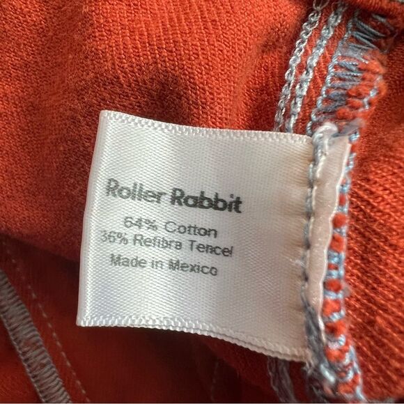 Roller Rabbit Elle Twill Wide Leg High Rise Cropped Pants Terra Cotta 10 NWT - Picture 14 of 16